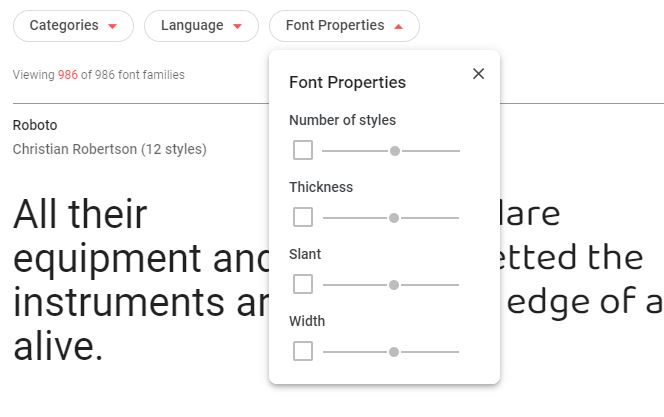 google-font-filtre